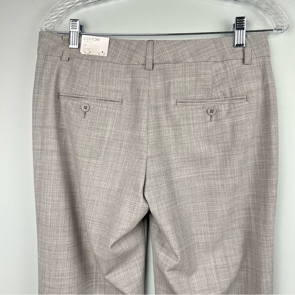 NEW Express Flare Leg Low Rise Editor Pants Classic Light Gray Career Sz 6L - Picture 7 of 16